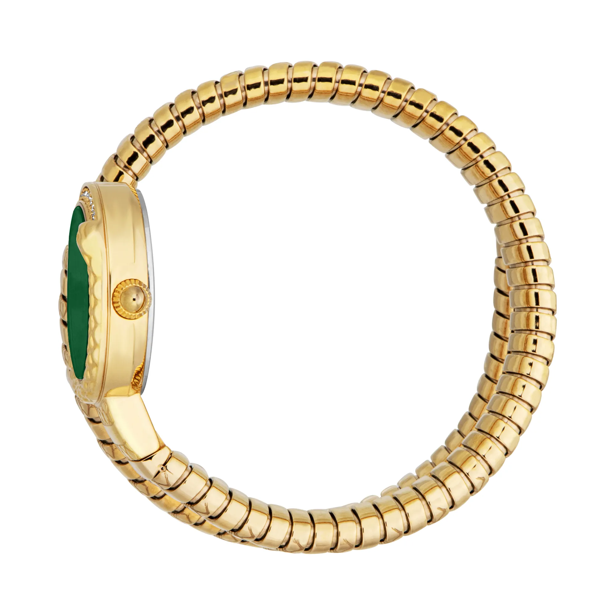 Cerchio Snake Yellow Gold Bottle Green - Image 2
