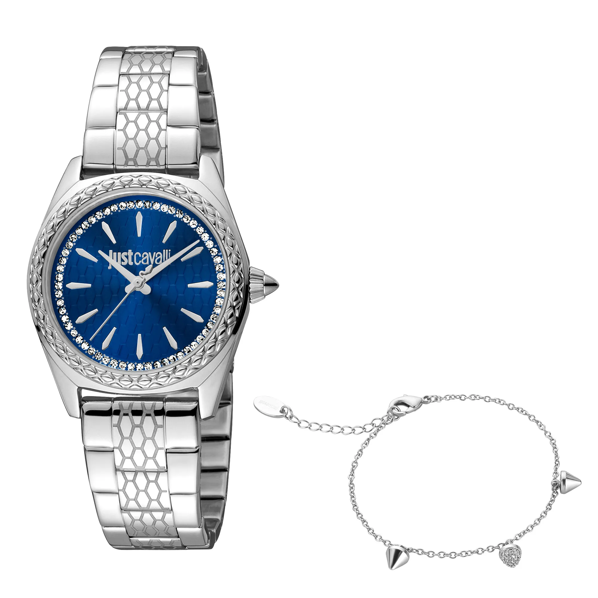Fashion Glam Silver Steel Blue