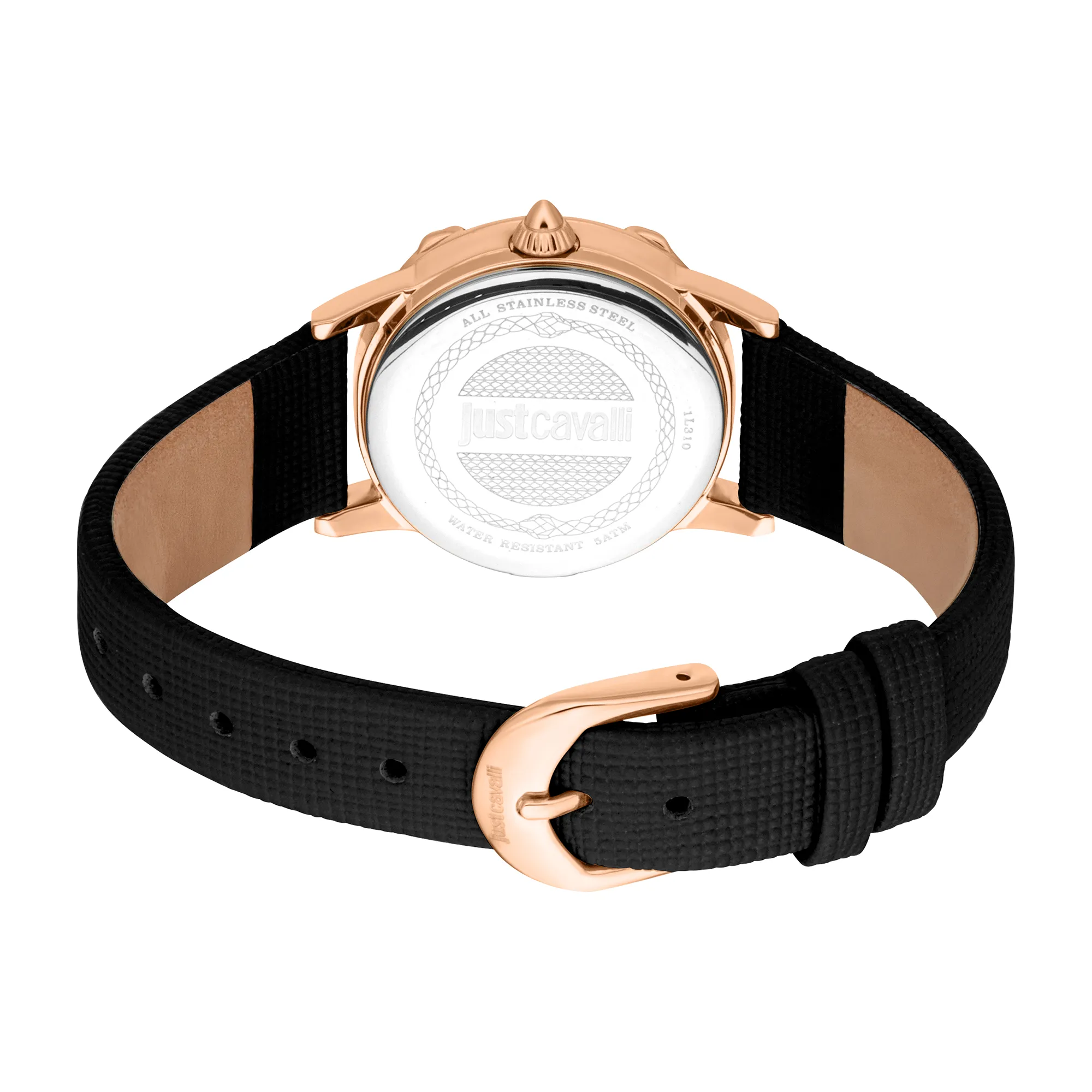 Fiorenza Snake Leather Black RG Silver - Image 4