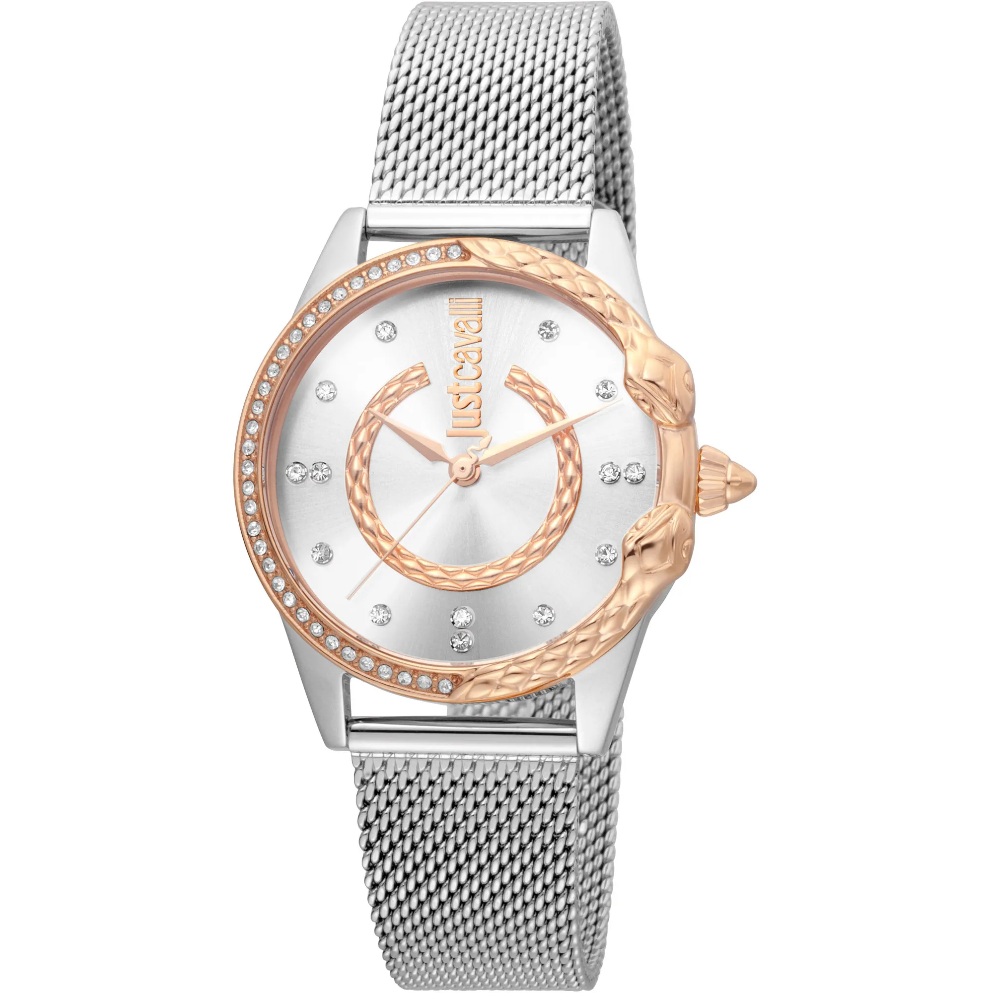 JC Giro Steel Silver Rose Gold Serpente Zircons