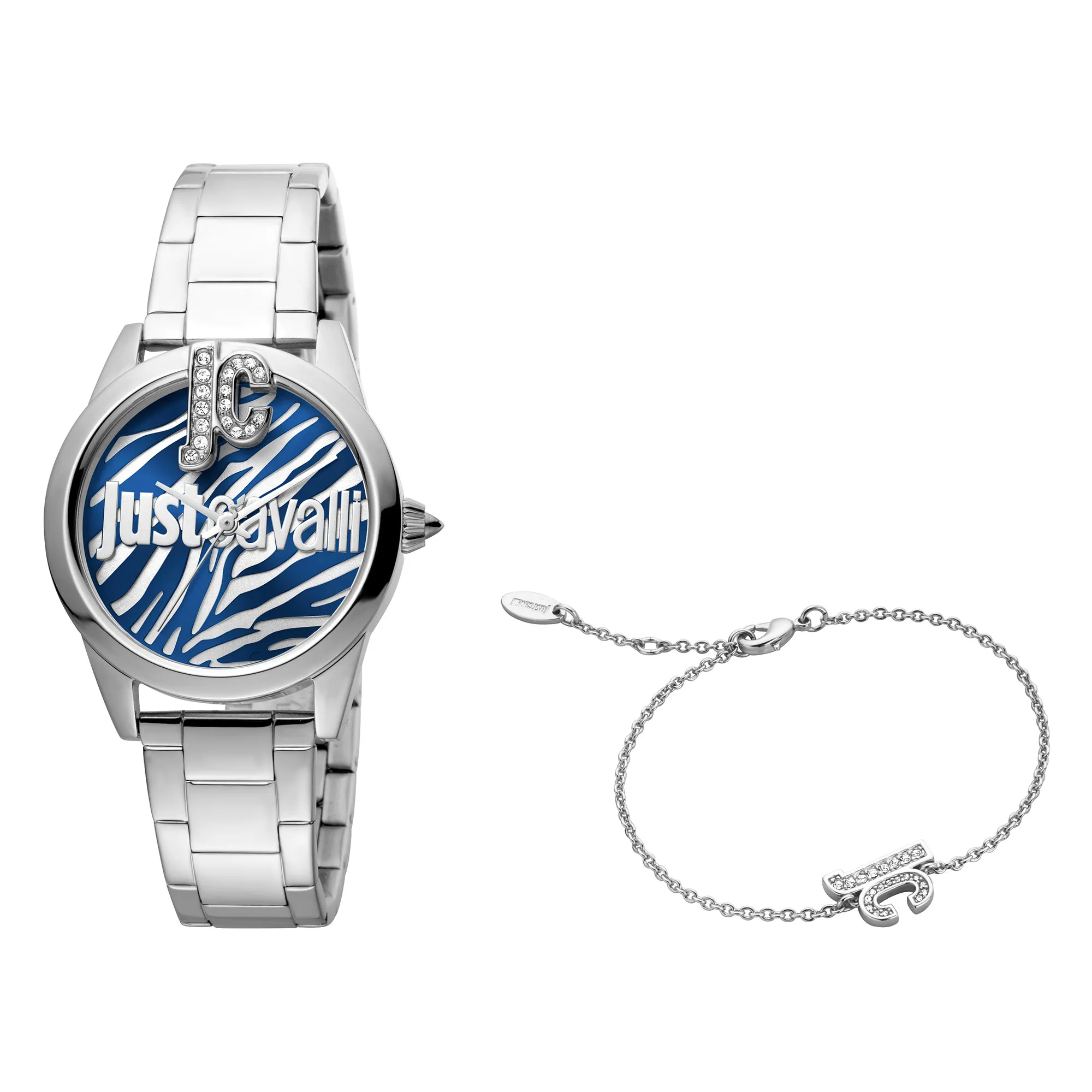 Logomania SET Steel Blue Zebra Zircons