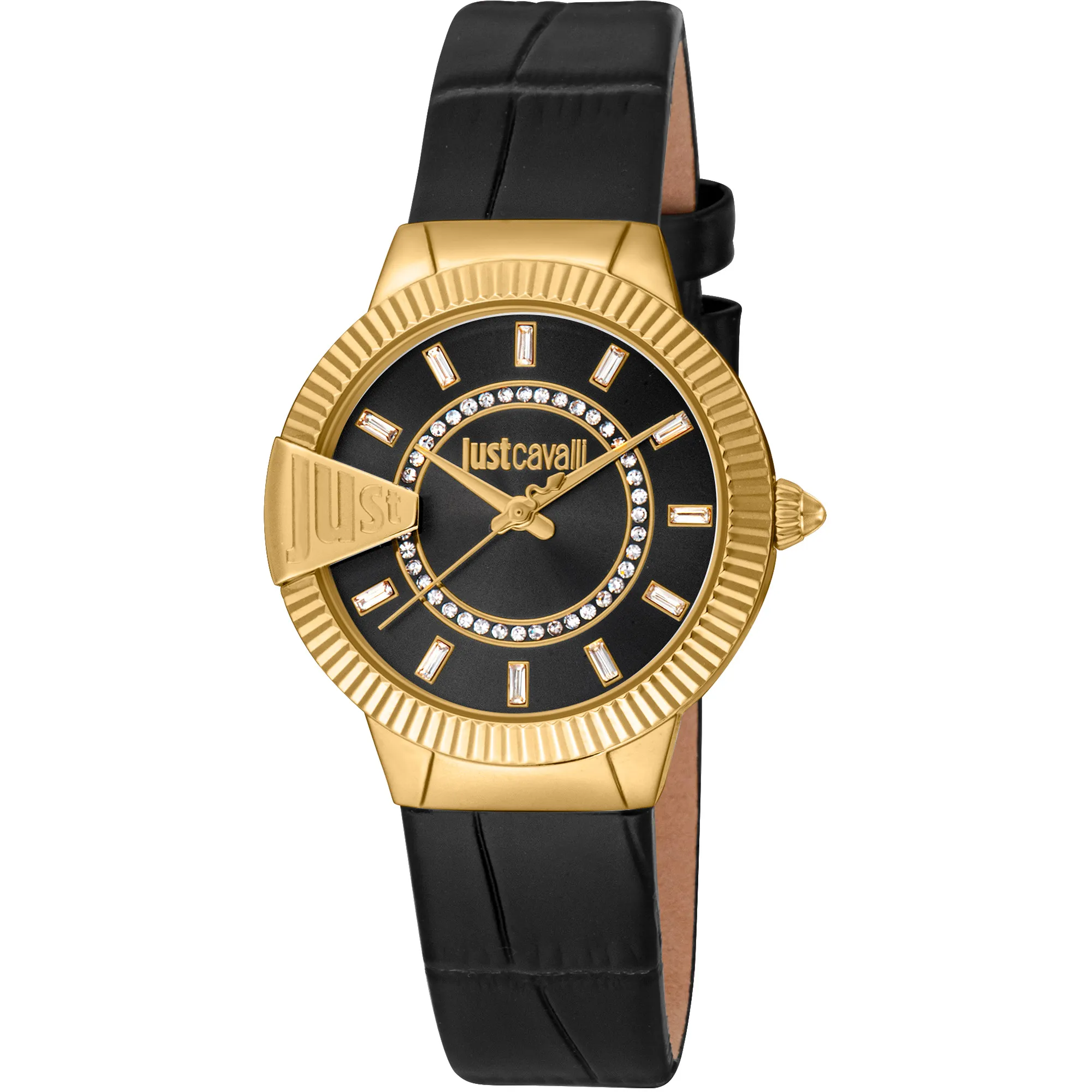 Puntale Black Leather Yellow Gold