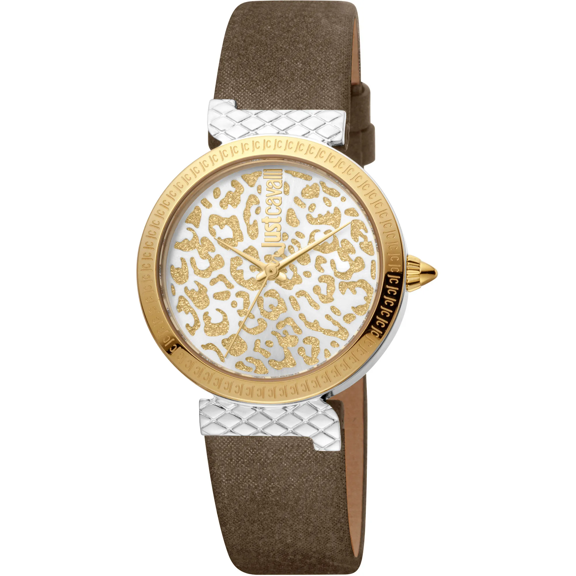 Vibrazioni Leather Brown Yellow Gold Leopard Glitter